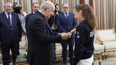 الرئيس تبون يستقبل البطلة العالمية كيليا نمور