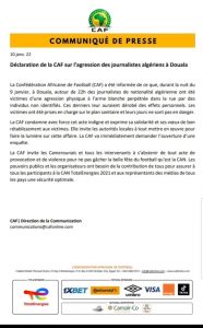 الكاف تندد بالإعتداء على الصحفيين الجزائريين
